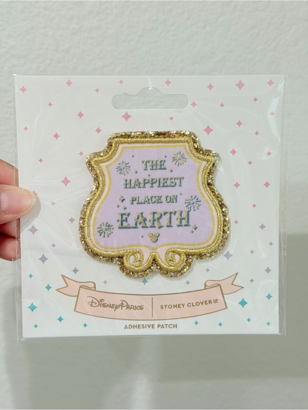 Disney Pink and Gold 'The Happiest Place on Earth' Decorative Patch